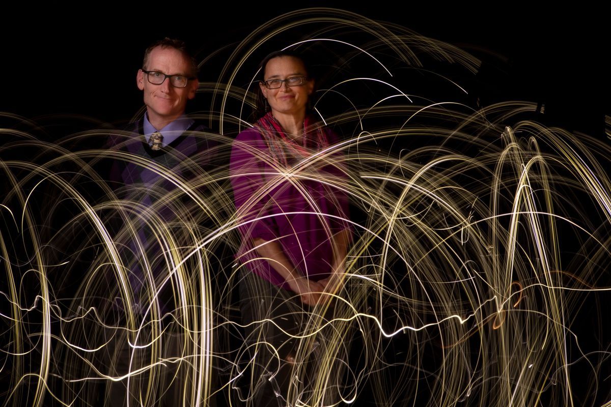 WVU astrophysicists Duncan Lorimer and Maura McLaughlin have received the prestigious Shaw Prize, considered the “Nobel of the East,” for their discovery of fast radio bursts. (WVU Photo/Raymond Thompson Jr.)